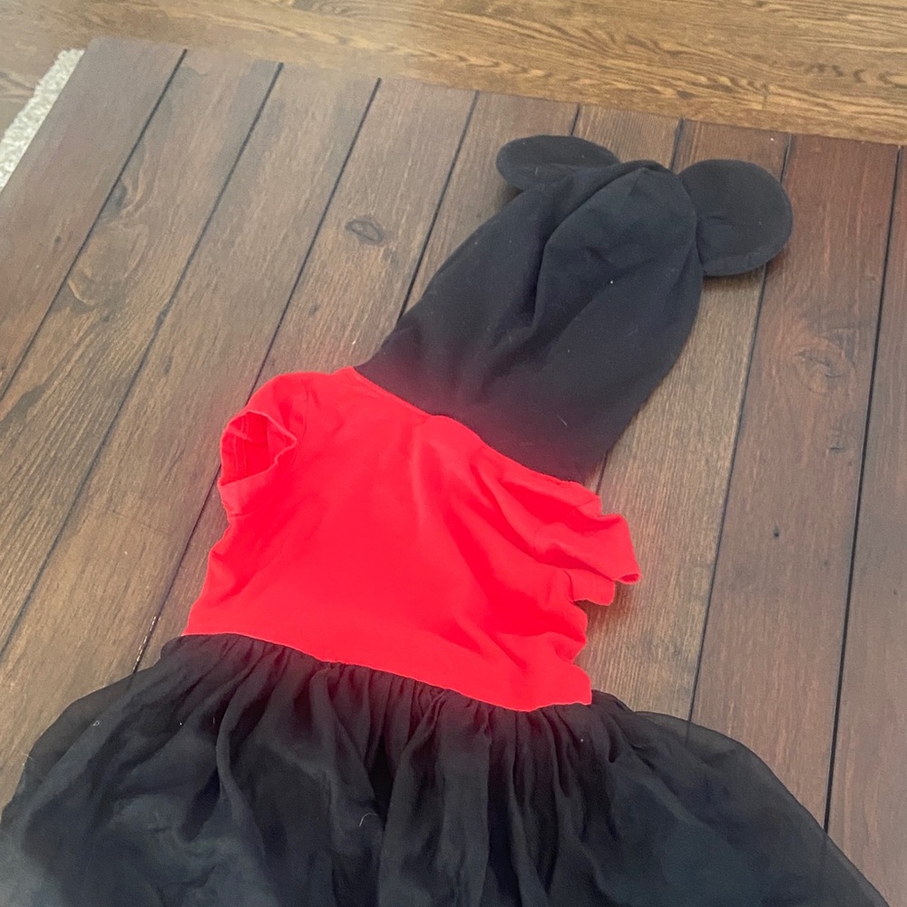 Disney Minnie Mouse Red and Black Hoodie tulle Dress - Picture 5 of 6